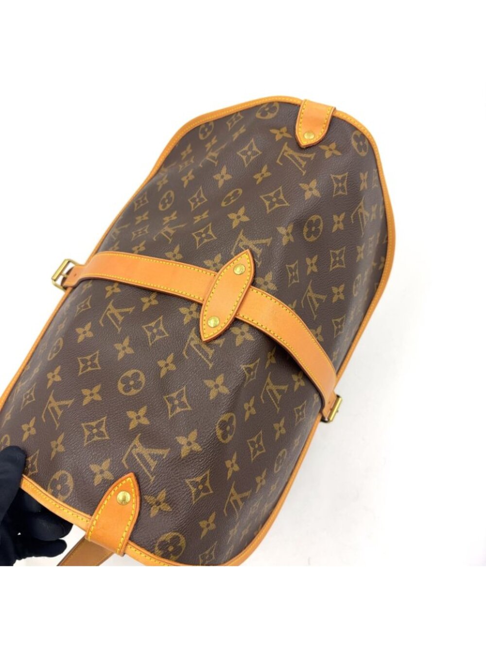 Louis Vuitton Saumur 35 Monogram Leather Brown Shoulder Bag Gold - Picture 9 of 15